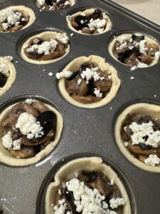 Black Garlic Mushroom tarts ready to bake